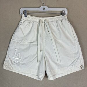 Pro Standard Shorts Mens Small Ivory‎ LA Pro Baseball Elastic Waist Drawstring